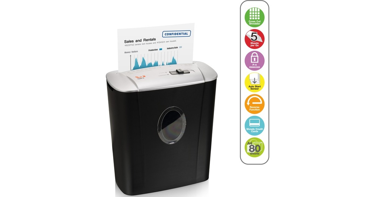 Peach Cross Cut Schredder PS500-10, Aktenvernichter(silber/schwarz)