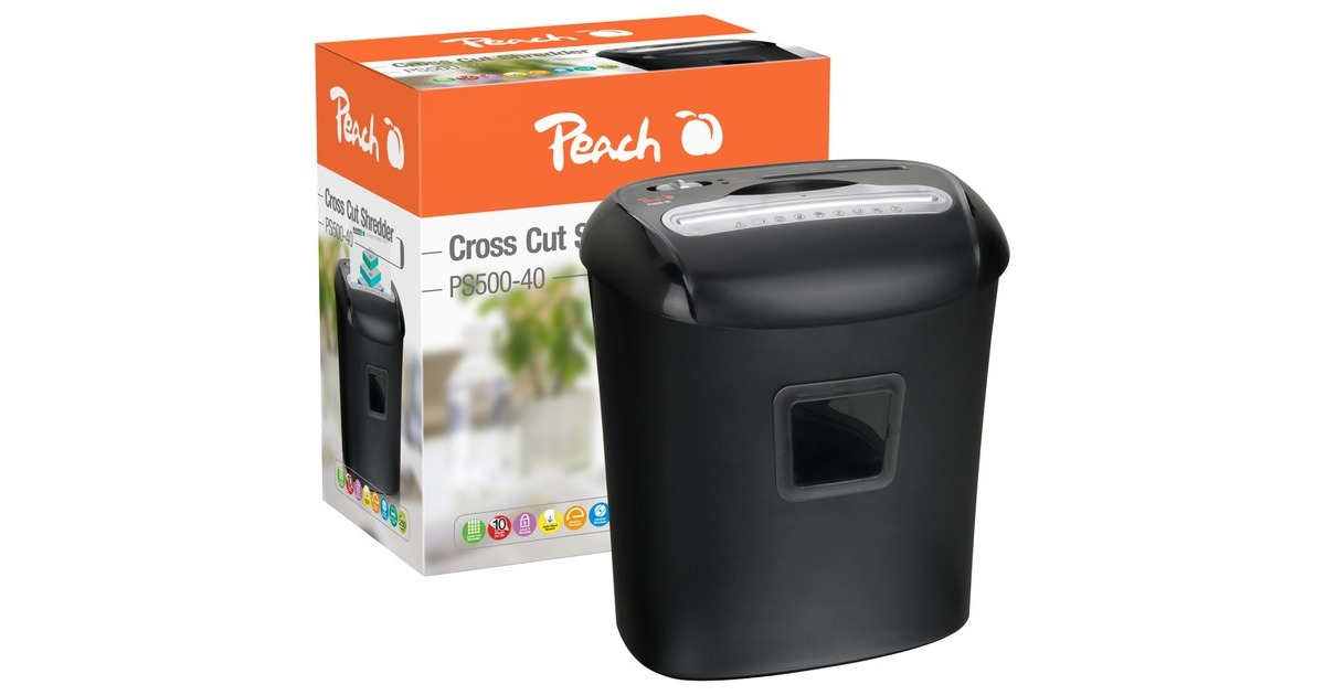 Peach Cross Cut Schredder PS500-40, Aktenvernichter(schwarz)