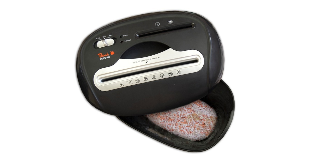 Peach Cross Cut Schredder PS500-40, Aktenvernichter(schwarz)