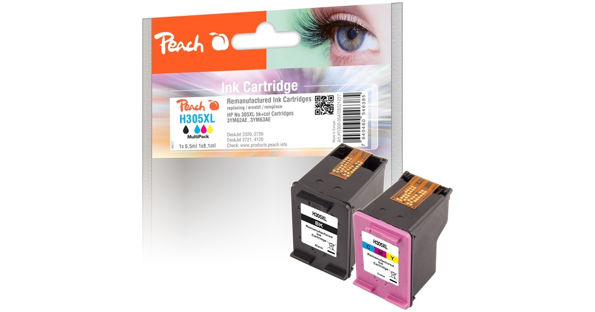Peach Druckköpfe Spar Pack PI300-954, Tinte(kompatibel zu HP 305XL (6ZA94AE))