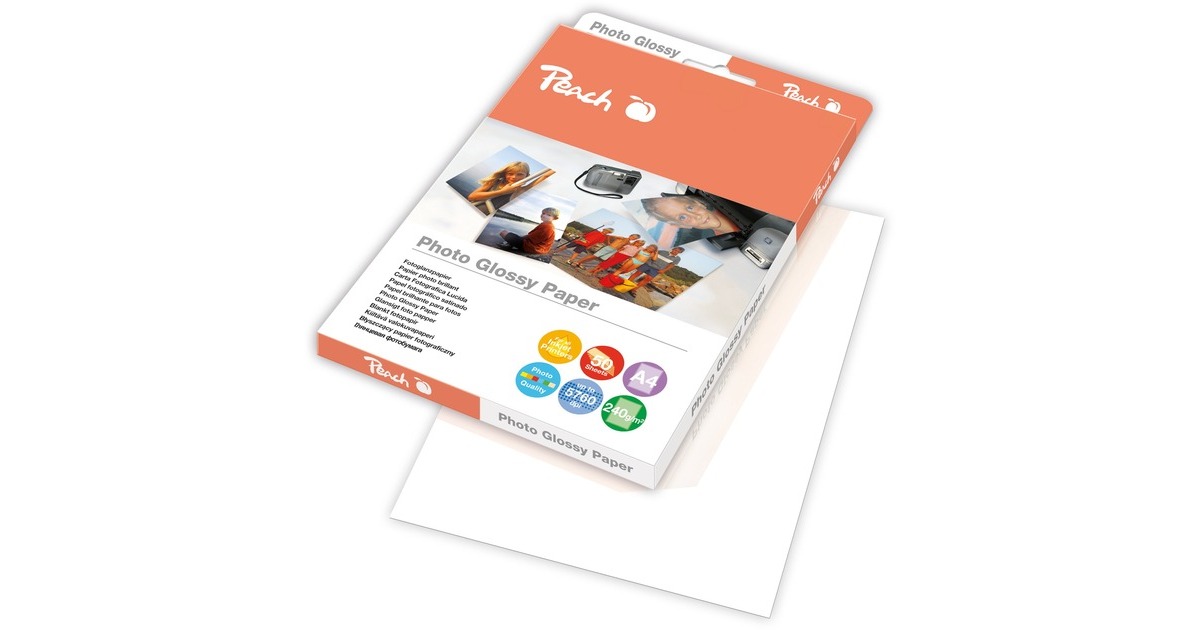 Peach Photo Glossy Papier A4, Fotopapier(240g/m², 50 Blatt)