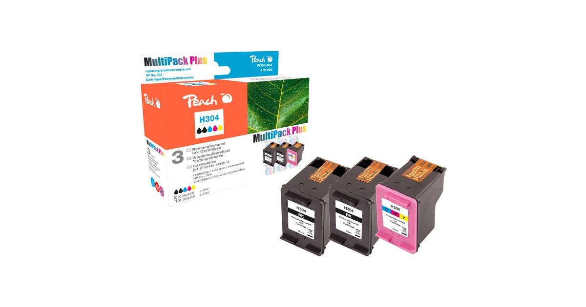 Peach Tinte 2x schwarz + color PI300-803(kompatibel zu HP 304) Peach Tinte 2x schwarz + color PI300-803(kompatibel zu HP 304)