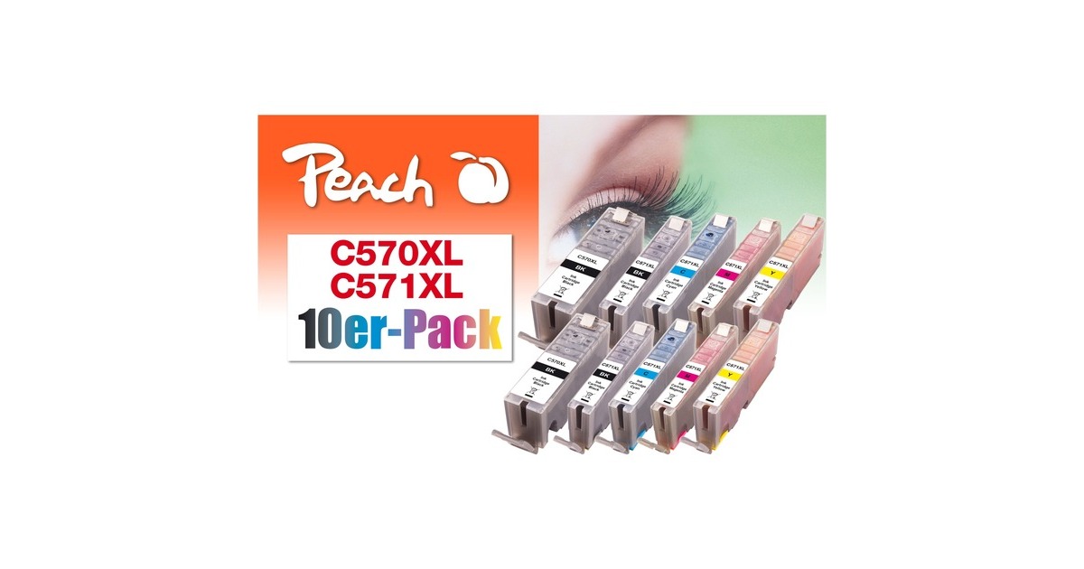 Peach Tinte PI100-311 (10er-Pack)(kompatibel zu Canon PGI-570XL/CLI-571XL) Peach Tinte PI100-311 (10er-Pack)(kompatibel zu Canon PGI-570XL/CLI-571XL)