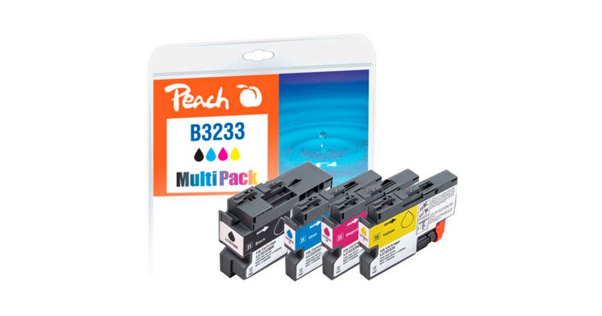 Peach Tinte Spar Pack 320994(kompatibel zu Brother LC-3233)