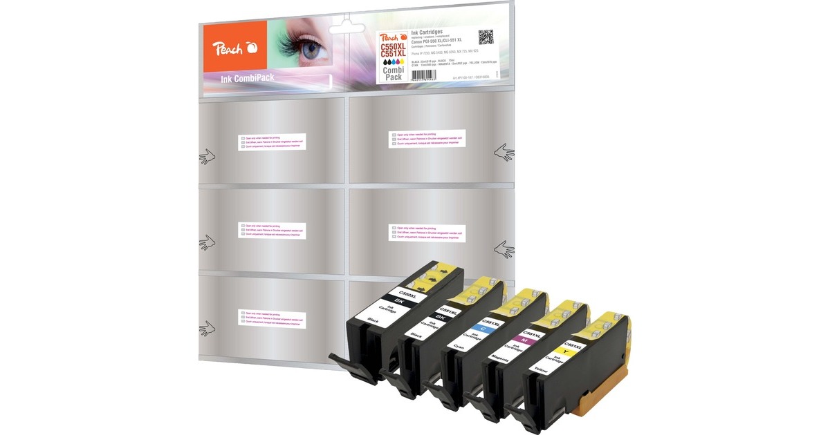 Peach Tinte Spar Pack PI100-167(kompatibel zu Canon PGI-550XL, CLI-551XL)