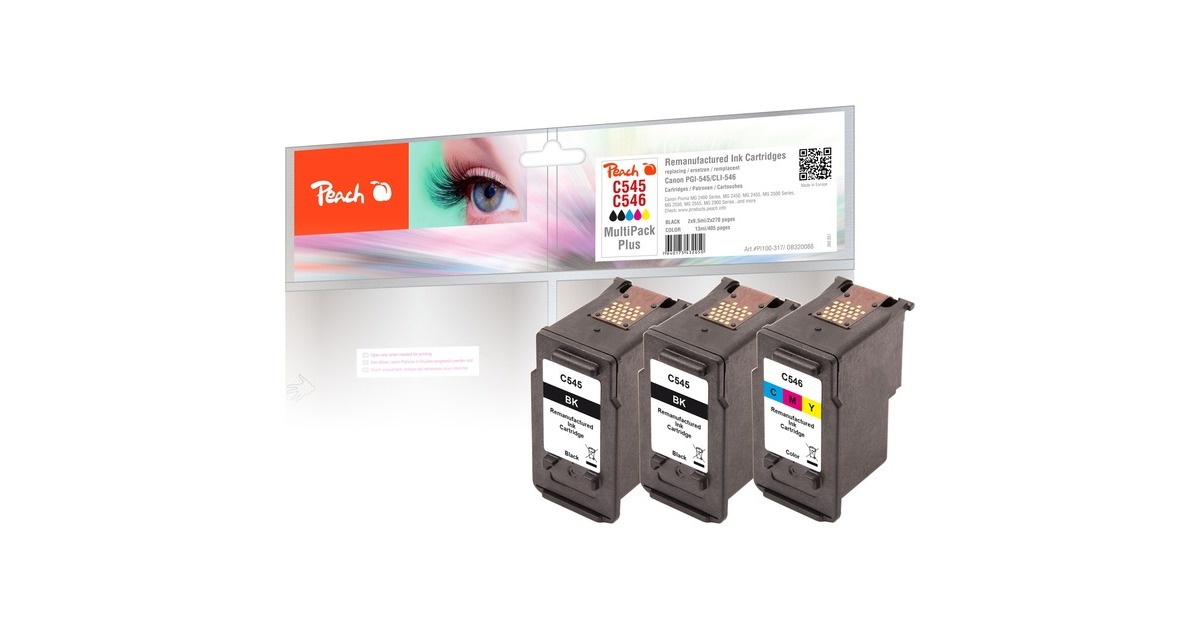 Peach Tinte Spar Pack PI100-317(kompatibel zu Canon PG-545/CL-546)