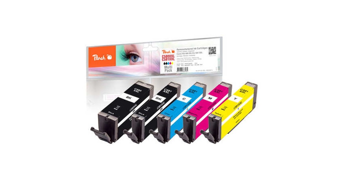 Peach Tinte Spar Pack PI100-396(kompatibel zu Canon PGI-580XXL, CLI-581XXL)