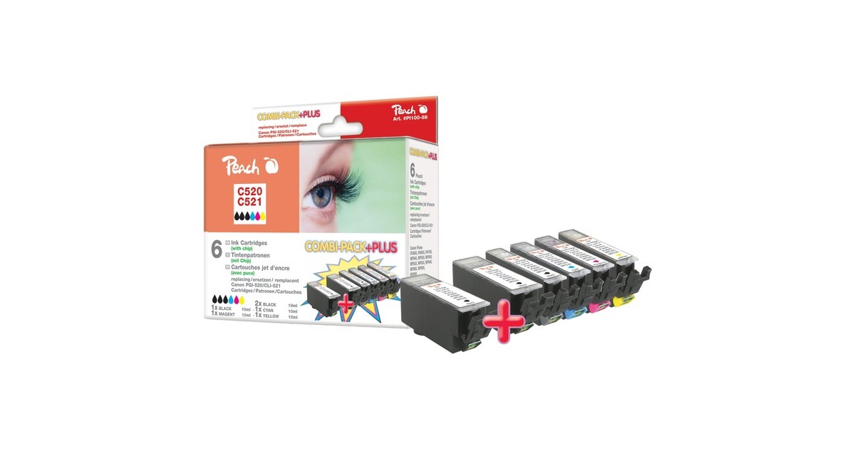 Peach Tinte Spar Pack PI100-88(kompatibel zu Canon CLI-521, PGI-520)