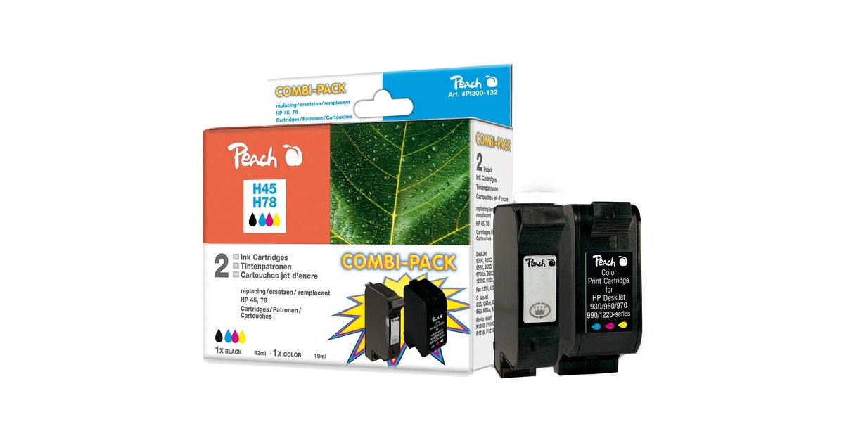 Peach Tinte Spar Pack PI300-132(kompatibel zu HP 51645A, C6578D)
