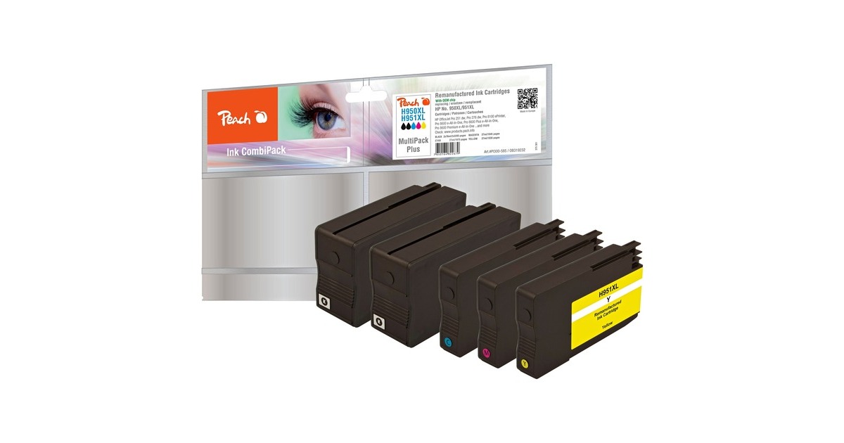 Peach Tinte Spar Pack PI300-585(kompatibel zu HP 950XL, 951XL)