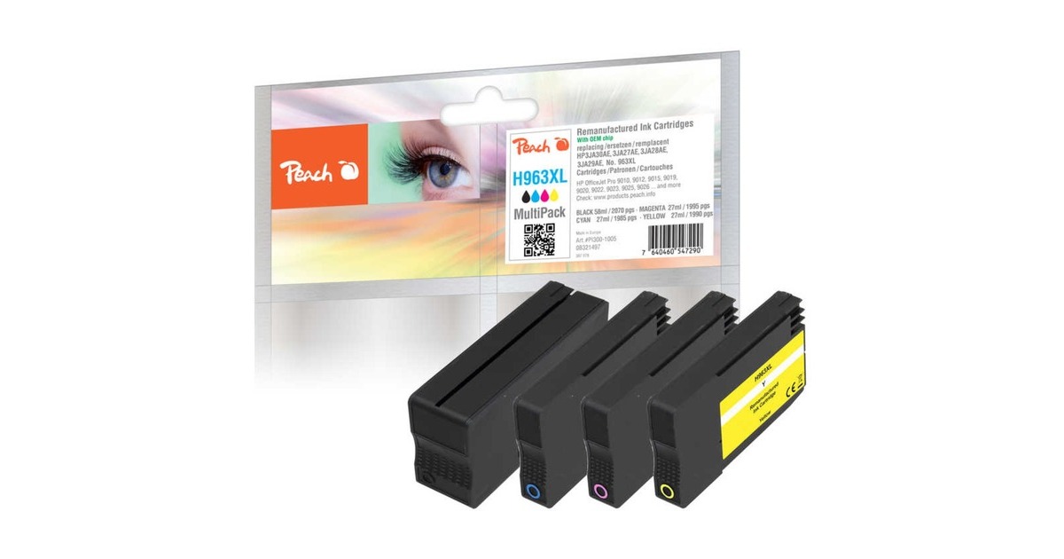 Peach Tinte Spar Pack PI300-998(kompatibel zu HP 963 (6ZC70AE))