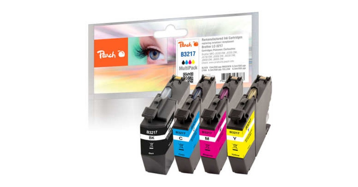 Peach Tinte Spar Pack PI500-224(kompatibel zu Brother LC-3217VALP)