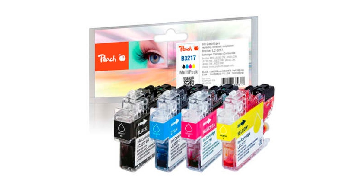 Peach Tinte Spar Pack PI500-238(kompatibel zu Brother LC-3217VALP)