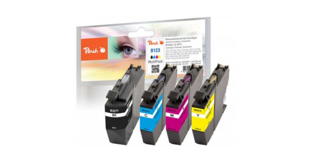 Peach Tinte Spar Pack PI500-273(kompatibel zu Brother LC-3211)