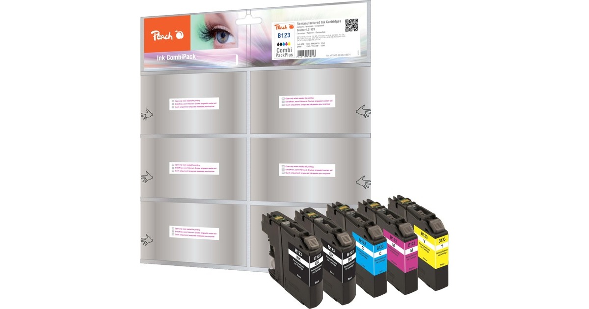 Peach Tinte Spar Pack PI500-86(kompatibel zu Brother LC-123)