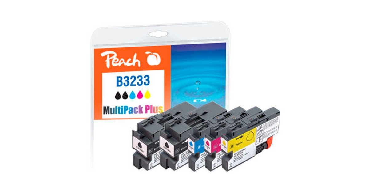 Peach Tinte Spar Pack Plus 320995(kompatibel zu Brother LC-3233)