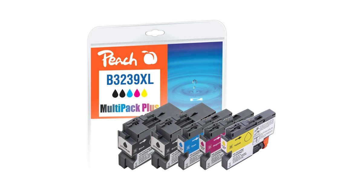 Peach Tinte Spar Pack Plus 321016(kompatibel zu Brother LC-3239XLVALP)
