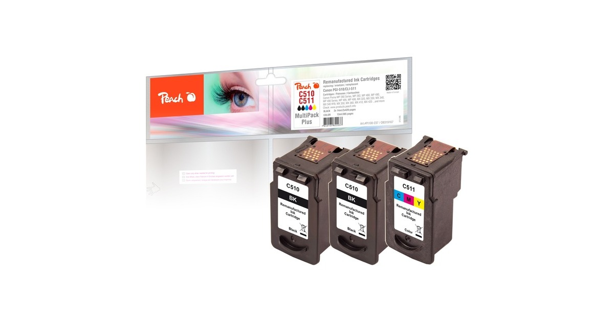 Peach Tinte Spar Pack Plus PI100-237(kompatibel zu Canon PG-510/CL-511)
