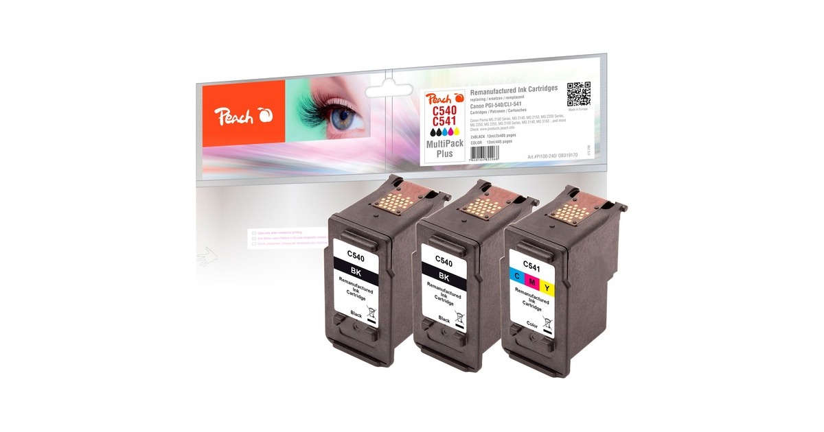 Peach Tinte Spar Pack Plus PI100-240(kompatibel zu Canon PG-540, CL-541)