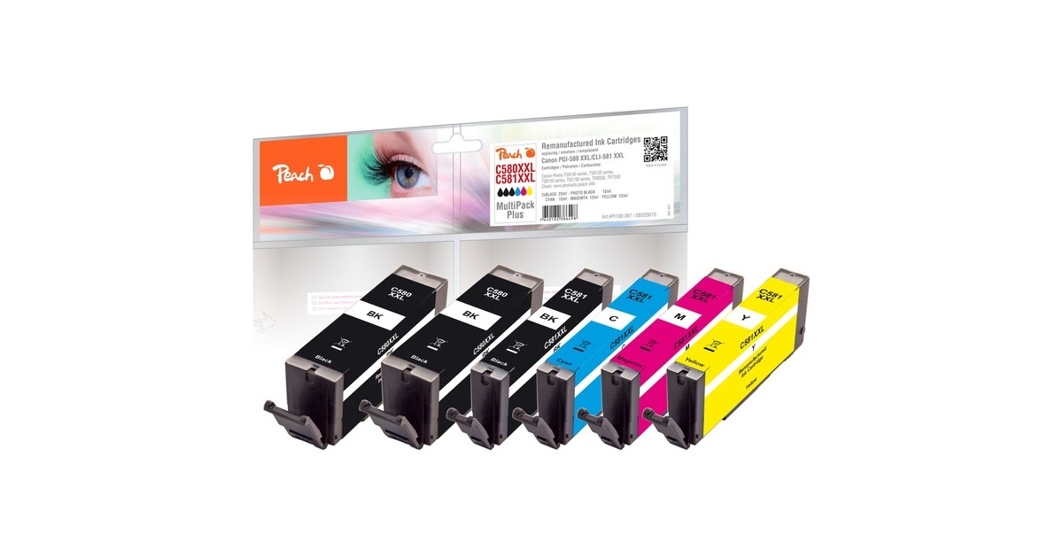 Peach Tinte Spar Pack Plus PI100-397(kompatibel zu Canon PGI-580XXL, CLI-581XXL)