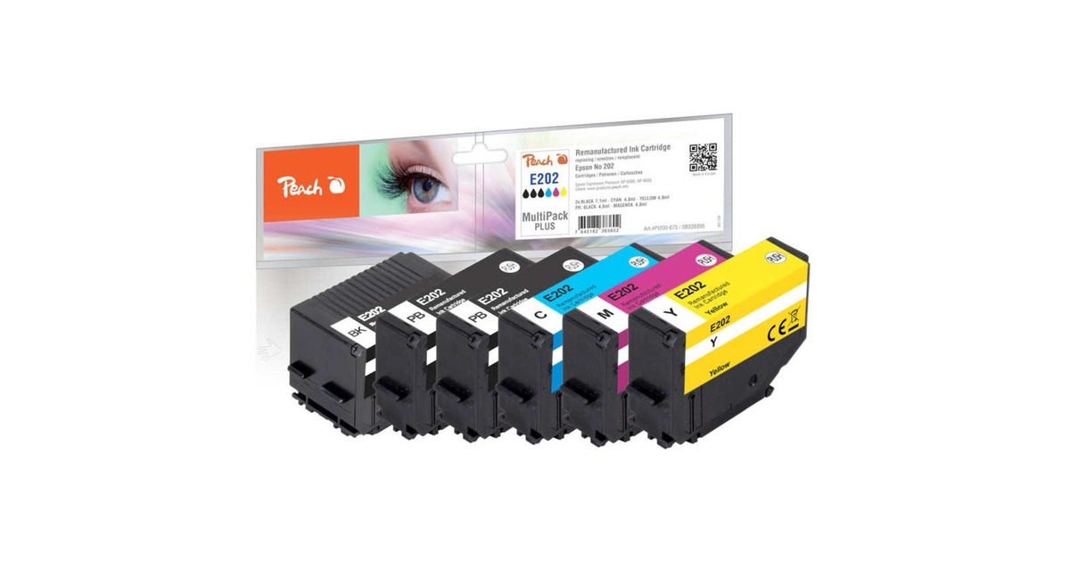 Peach Tinte Spar Pack Plus PI200-675(kompatibel zu Epson 202 (C13T02E74010)) Peach Tinte Spar Pack Plus PI200-675(kompatibel zu Epson 202 (C13T02E74010))