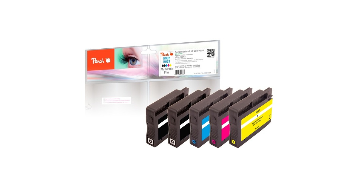 Peach Tinte Spar Pack Plus PI300-709(kompatibel zu HP 933, 933)