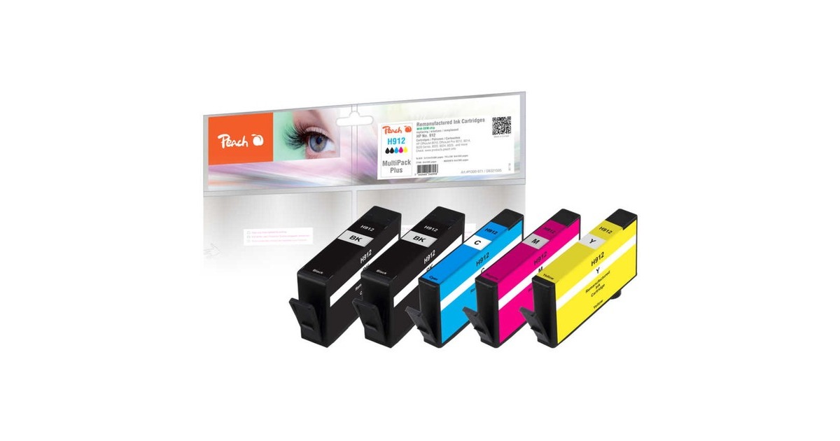 Peach Tinte Spar Pack Plus PI300-971(kompatibel zu HP 912 (6ZC74AE))