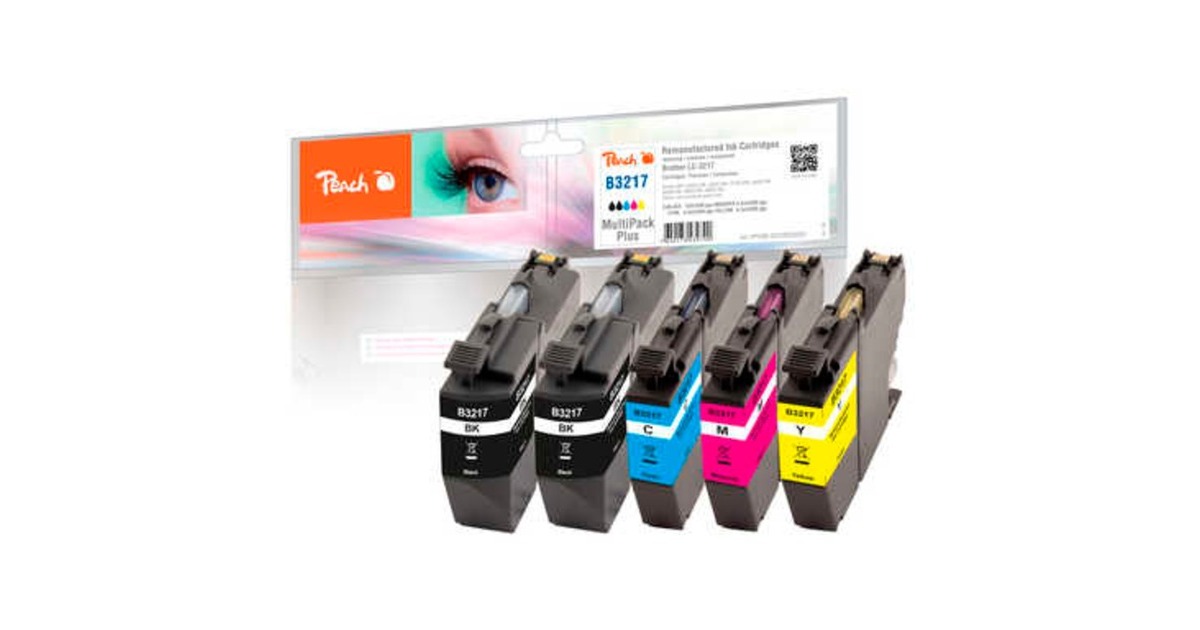 Peach Tinte Spar Pack Plus PI500-225(kompatibel zu Brother LC-3217)
