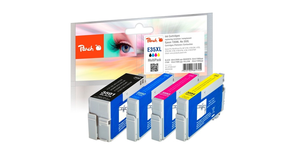 Peach Tinte Spar Pack XL PI200-637(kompatibel zu Epson 35XL (T3596))
