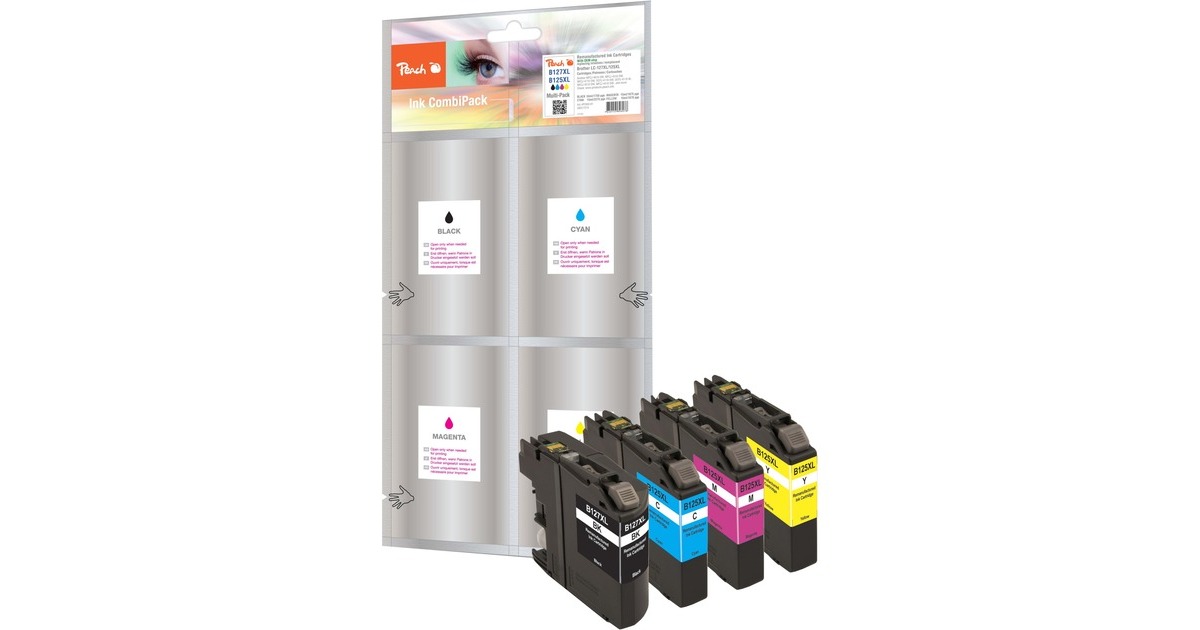 Peach Tinte Sparpack PI500-91(kompatibel zu Brother LC-125XL, LC-127XL)