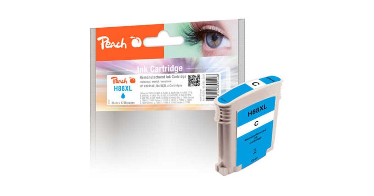 Peach Tinte cyan PI300-165(kompatibel zu HP 88XL (C9391AE))