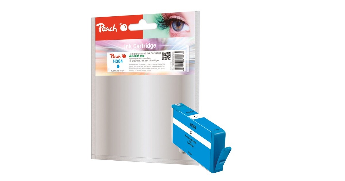 Peach Tinte cyan PI300-546(kompatibel zu HP 364, CB318EE)