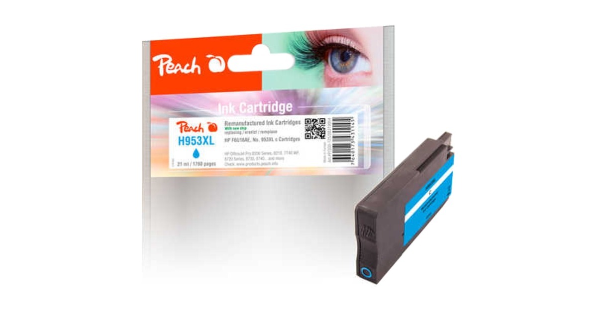 Peach Tinte cyan PI300-725(kompatibel zu HP Nr. 953XL, F6U16AE)