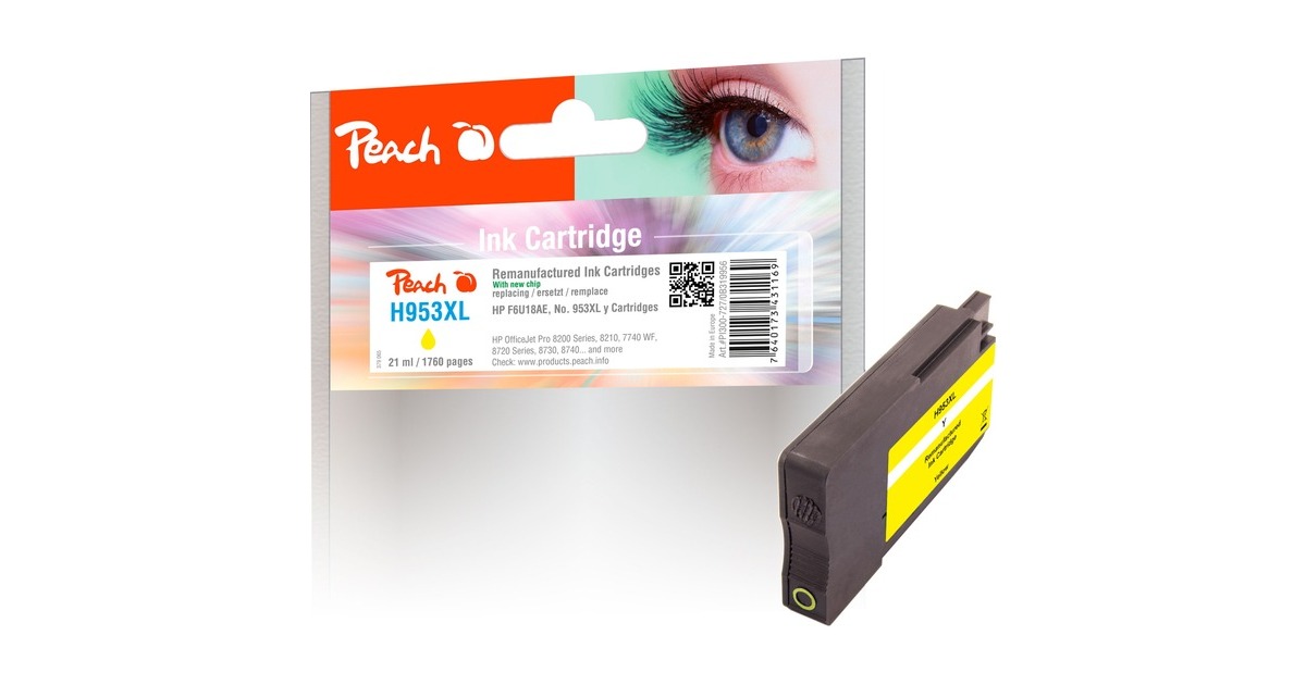 Peach Tinte gelb PI300-727(kompatibel zu HP Nr. 953XL, F6U17AE)
