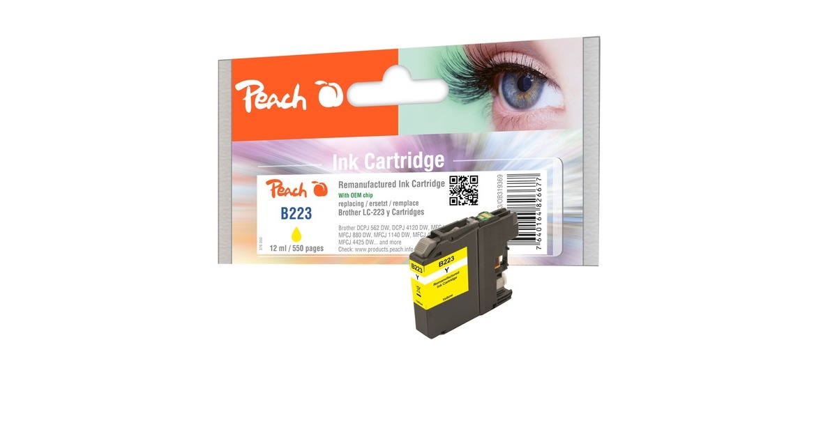 Peach Tinte gelb PI500-133(kompatibel zu Brother LC-223Y)