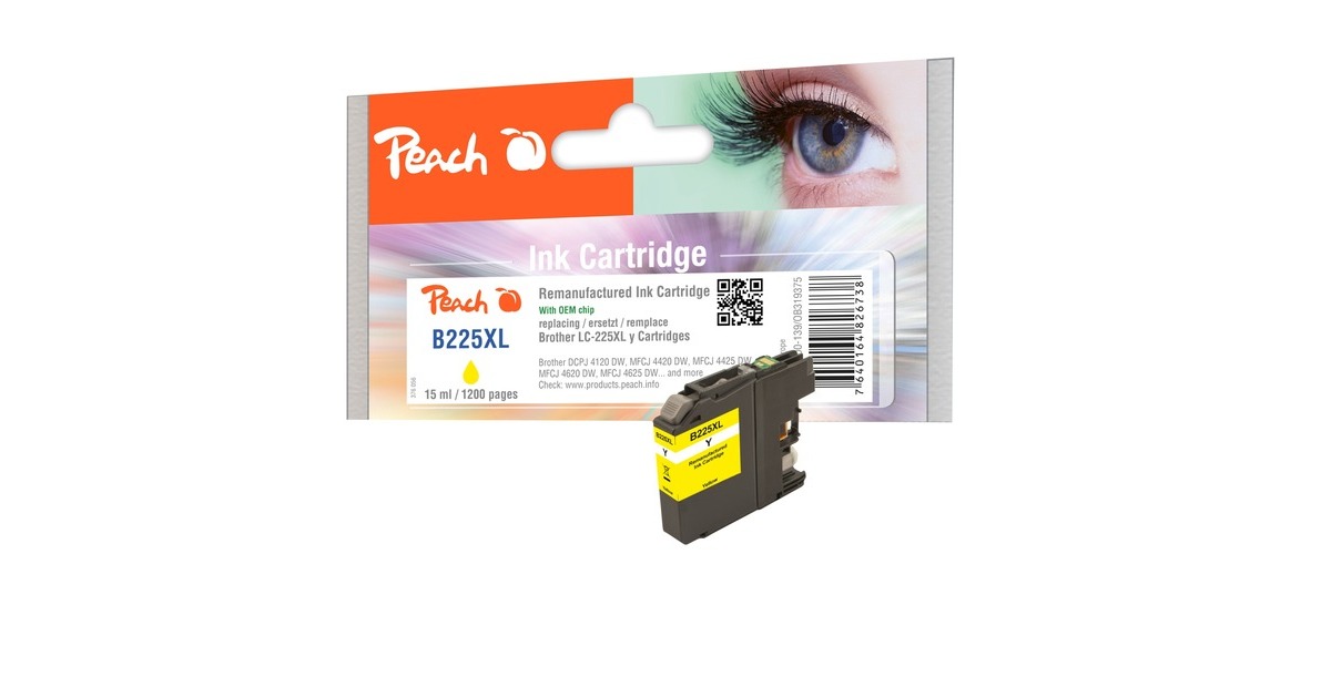 Peach Tinte gelb PI500-139(kompatibel zu Brother LC-225XLY)