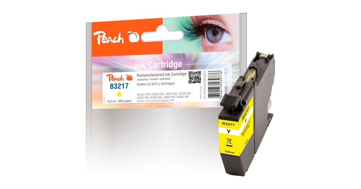 Peach Tinte gelb PI500-223(kompatibel zu Brother LC-3217Y)