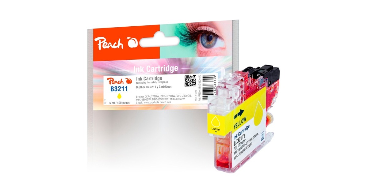 Peach Tinte gelb PI500-251(kompatibel zu Brother LC-3211Y)