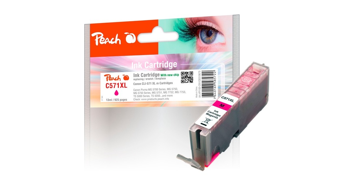 Peach Tinte magenta PI100-291(kompatibel zu Canon CLI-571XL)