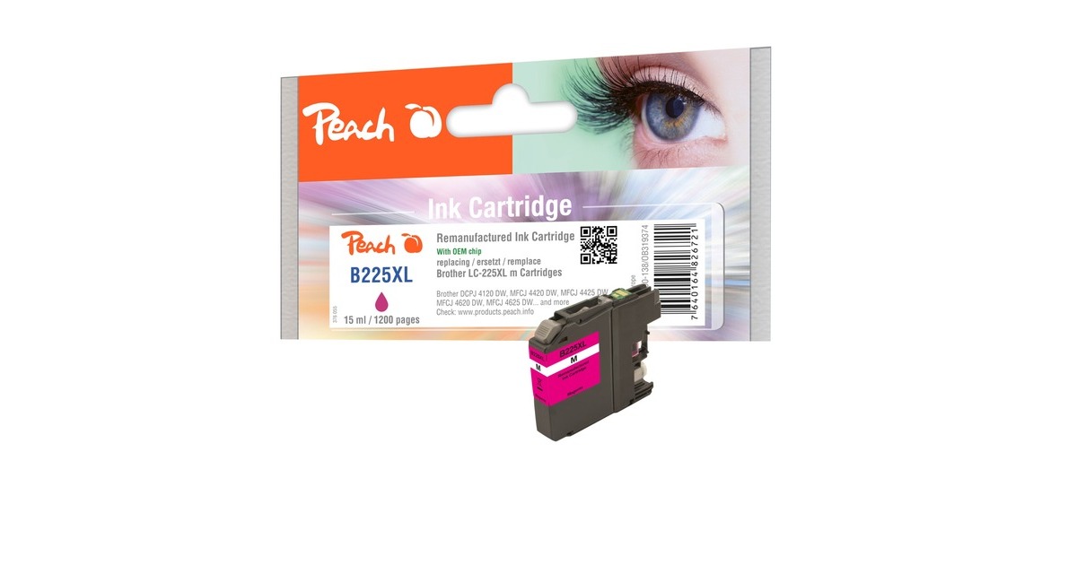 Peach Tinte magenta PI500-138(kompatibel zu Brother LC-225XLM) Peach Tinte magenta PI500-138(kompatibel zu Brother LC-225XLM)