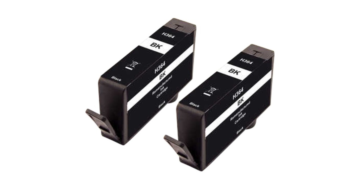 Peach Tinte schwarz CB316EE/Nr. 364 Doppelpack(kompatibel zu HP Nr. 364, CB316EE)