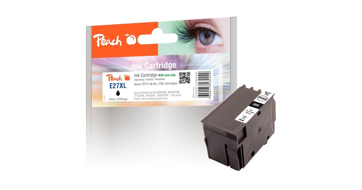 Peach Tinte schwarz Nr. 27XL(kompatibel zu Epson T2711)