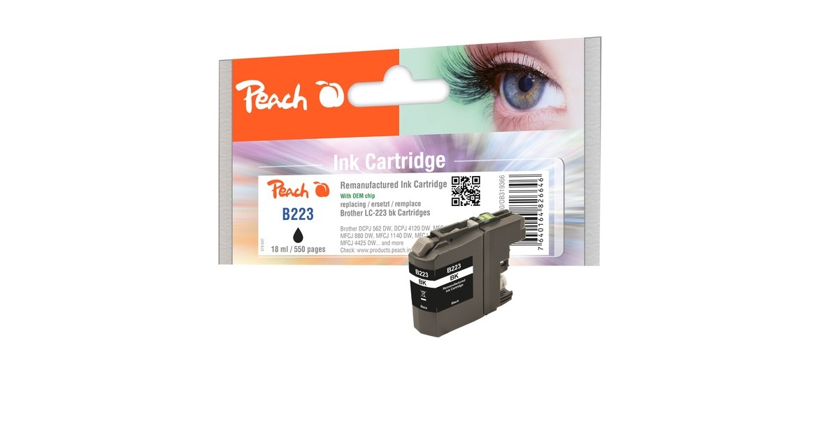 Peach Tinte schwarz PI500-130(kompatibel zu Brother LC-223BK)