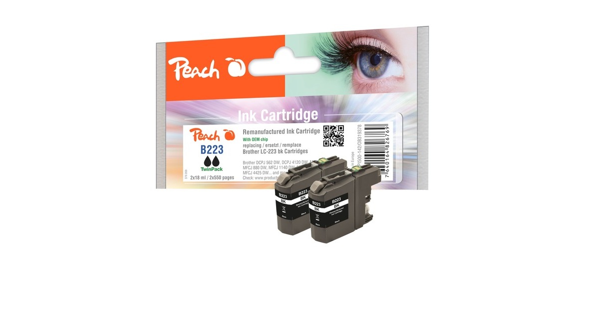 Peach Tinte schwarz PI500-142(kompatibel zu Brother LC-223BK)