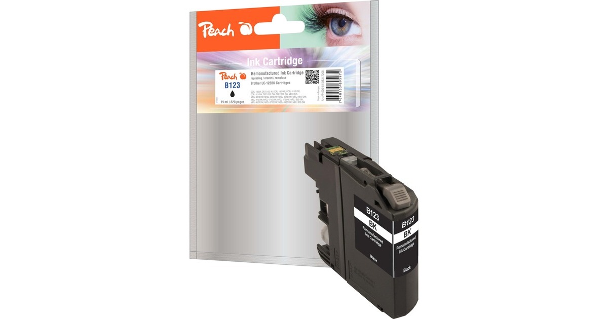 Peach Tinte schwarz PI500-81(kompatibel zu Brother LC-123)