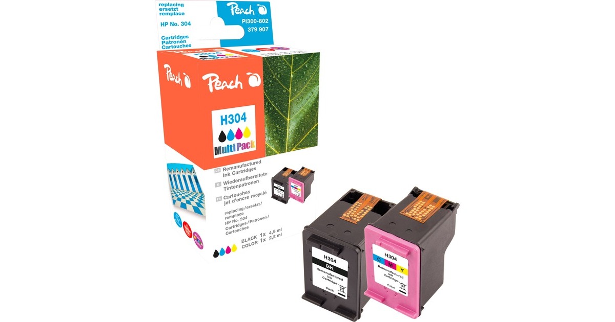 Peach Tinte schwarz + color PI300-802(kompatibel zu HP 304)