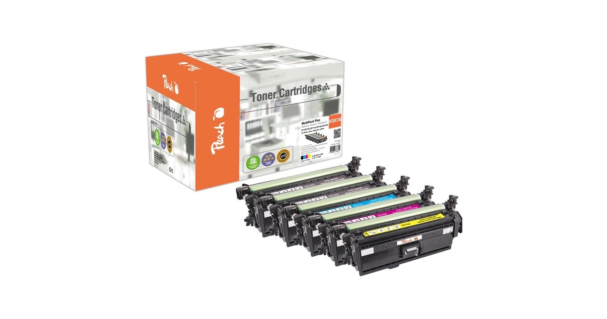 Peach Toner Spar Pack Plus 112237(kompatibel zu HP No. 307A (CE740A2, CE741A, CE742A, CE743A))