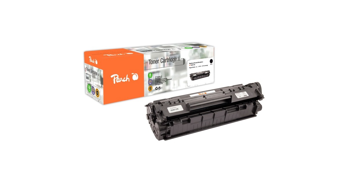 Peach Toner schwarz 0F111732(kompatibel:HP Q2612A XL/Canon CRG-703 XL)