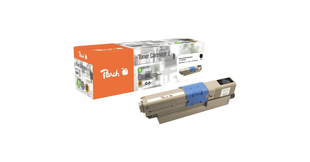 Peach Toner schwarz 110604(kompatibel zu OKI 44469803)