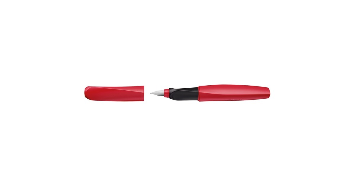 Pelikan Füllhalter Twist Fiery Red, Füllfederhalter(rot, Schachtel mit 1 Füller inkl. Tintenpatrone, Federbreite F)